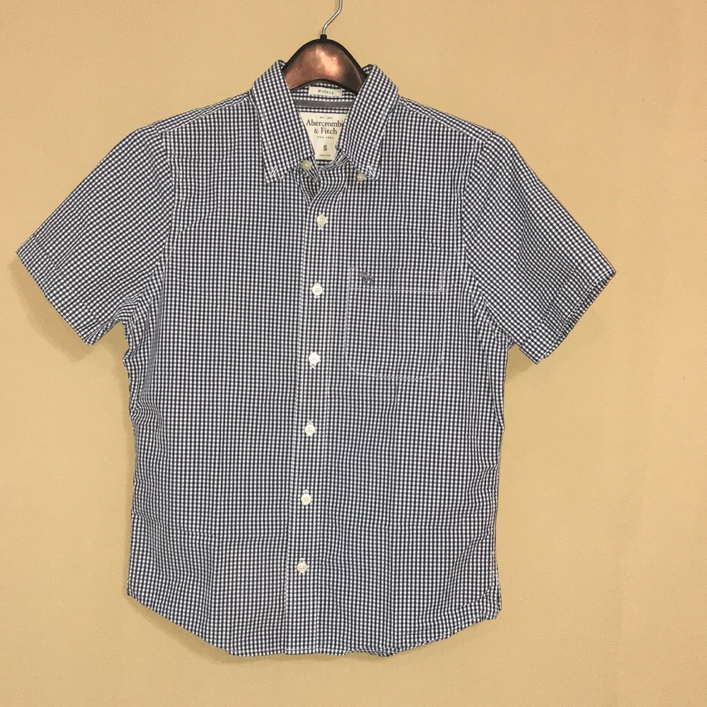 💙🔥ABERCROMBIE&FITCH SHORT-SLEEVE BUTTON-UP SHIRT - Picture 1 of 16